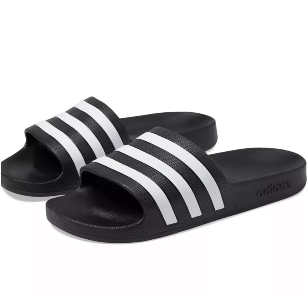 NEW Adidas Adilette Shower K Slides Core Black/Cloud White Kids/Toddler Size 11K